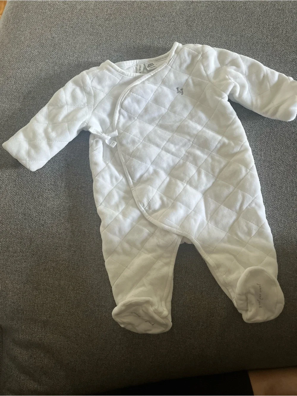 Janie and Jack White Quilted Baby Bunting – 0–3 Months